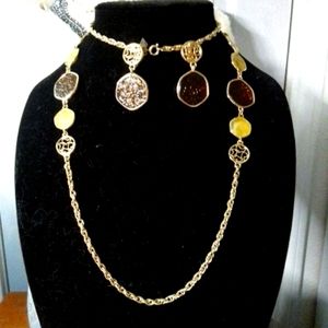 Sarah Coventry Taste of Honey necklace and earrings set